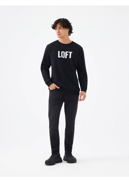 Regular Fit Siyah Erkek Sweatshirt LF2041133 fiyatları