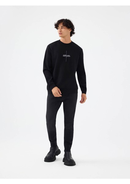 Regular Fit Siyah Erkek Sweatshirt LF2041080 fiyatları