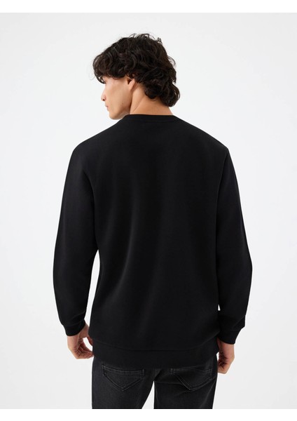 Regular Fit Siyah Erkek Sweatshirt LF2041080 modelleri