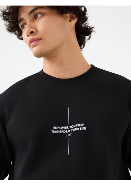 Regular Fit Siyah Erkek Sweatshirt LF2041080 fırsatları