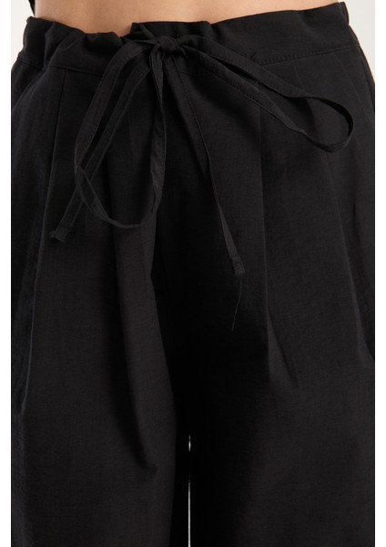 Siyah Kadın Dokuma Yelek-Pantolon Takım