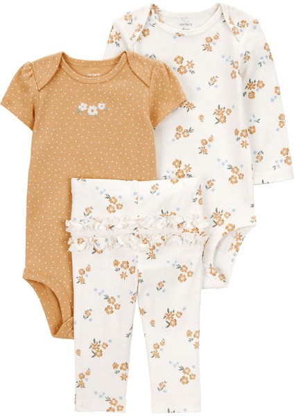 Kız Bebek Ekru 3lü Set