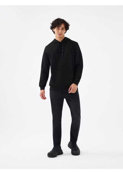 Regular Fit Siyah Erkek Sweatshirt LF2041082