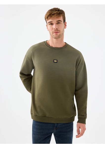 Loose Fit Haki Erkek Sweatshirt LF2041634