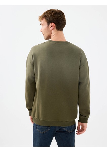 Loose Fit Haki Erkek Sweatshirt LF2041634 modelleri