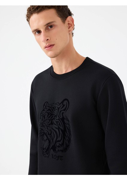 Regular Fit Siyah Erkek Sweatshirt LF2041394 fırsatları