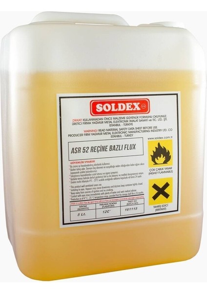 Asr-52 Reçineli (Rosin) Sıvı Flux - 5l, Sarı