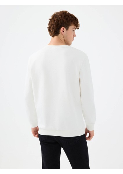 Regular Fit Beyaz Erkek Sweatshirt LF2041079 modelleri