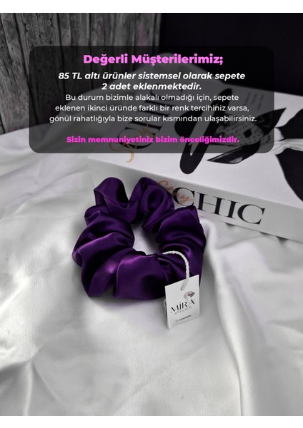 Kadın Saten Toka - Mor Tutku – Tekli Lüks Lastik Model Scrunchie