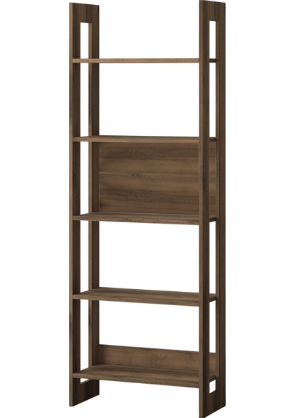 Country Dekoratif 5 Raflı Ev-ofis Kitaplık, Modern Kütüphane, Antik Ceviz fırsatları