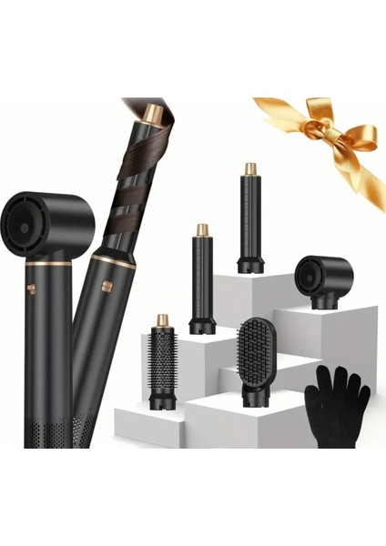 6 Parça Saç Şekillendirme Seti, Siyah, Kolay ve Pratik Kullanım