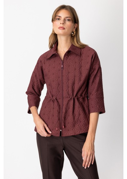 Kadın Beli Ipli Kapitone Ceket 62500 Bordo