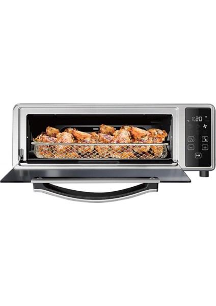 Gri Renkli 1700W Dijital Hava Fritözü ve Mini Pizza Fırını