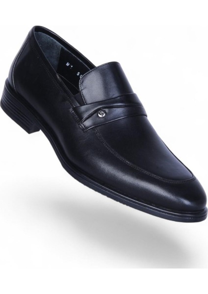 549 Siyah Antik Kauçuk %deri Erkek Klasik Ayakkabı