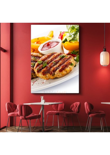 Izgara Köfte - Patates Kızartması ve Sos Eşliğinde Kanvas Tablo