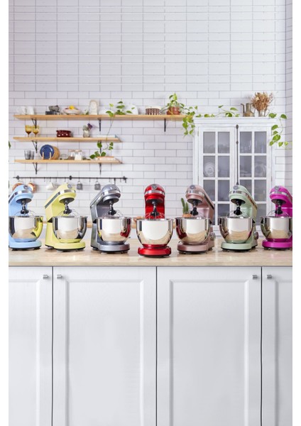 Kırmızı 1500W 5 Lt Profesyonel Stand Mikser