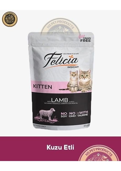 Pouch Yavru Kuzu Etli Yaş Kedi Maması 3X85GR fiyatları