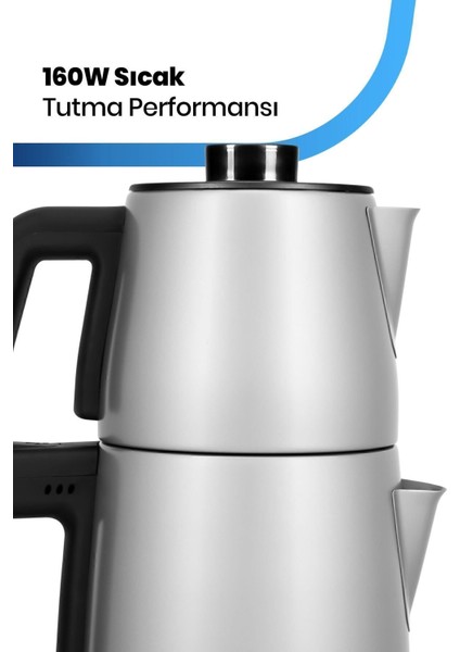 2200W Paslanmaz Çelik Çay ve Su Isıtıcı, Damlatmaz, Dayanıklı Tasarım