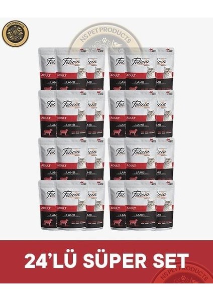 Pouch Yetişkin Kuzu Etli Yaş Kedi Maması 24X85GR