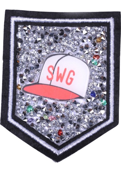 Aplike Ütü Ile Yapışan Taşlı Şapka Arma 5x5 cm