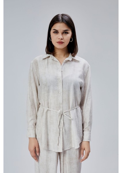 Ekru Regular Batik Gömlek Pantolon Takım