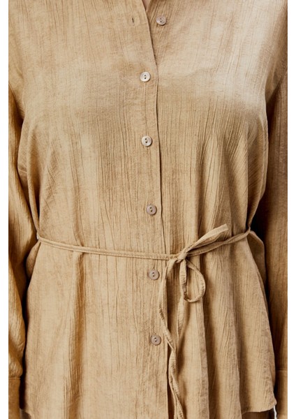 Kahverengi Regular Batik Gömlek Pantolon Takım