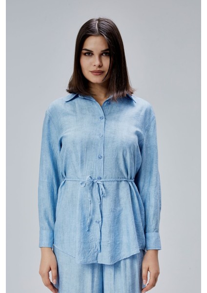 Mavi Regular Batik Gömlek Pantolon Takım