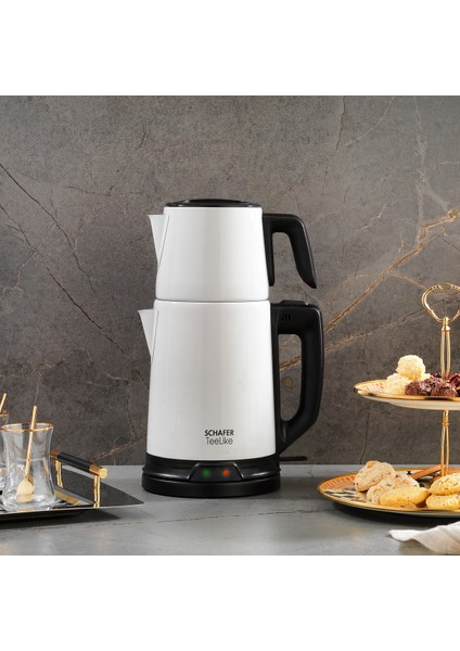 Paslanmaz Çelik Çay Makinesi, Krem Renk, Şık ve Kullanışlı Tasarım