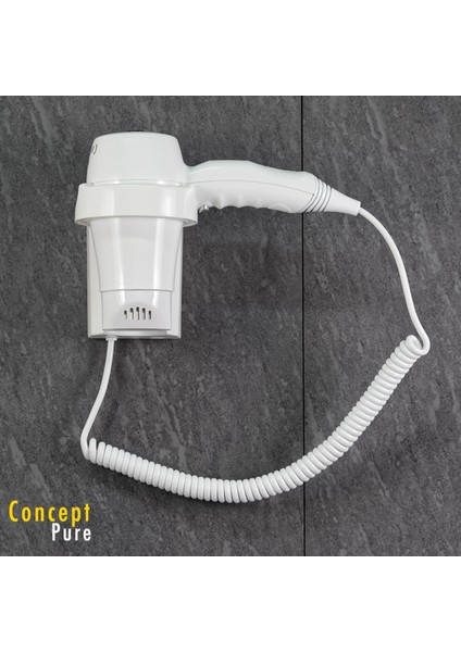 Şık Beyaz Otel Tipi Saç Kurutma Makinesi, Güçlü ve Hafif Tasarım