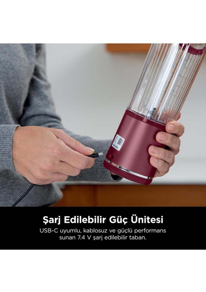 Kırmızı Taşınabilir Mini Blender – Her An Her Yerde Kullanım Için