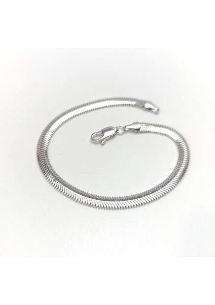 4.3mm Beyaz Balık Sırtı Bileklik Künye 14 Ayar Altın Hd Videolu modelleri