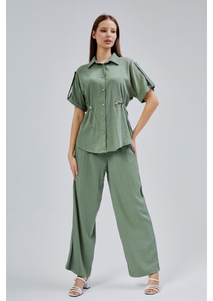 Haki Rahat Kesim Gömlek Pantolon Takım