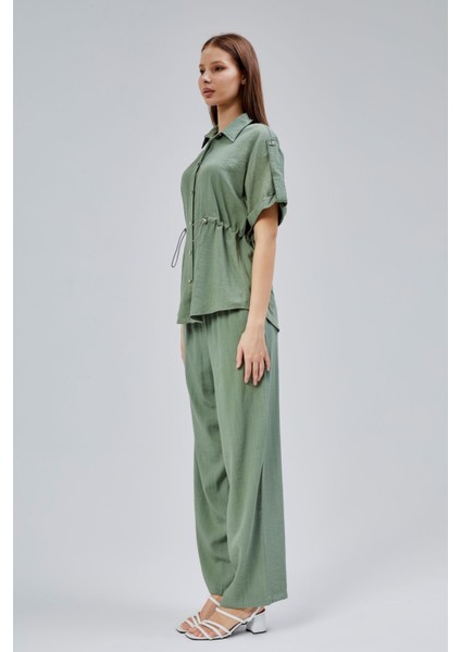 Haki Rahat Kesim Gömlek Pantolon Takım