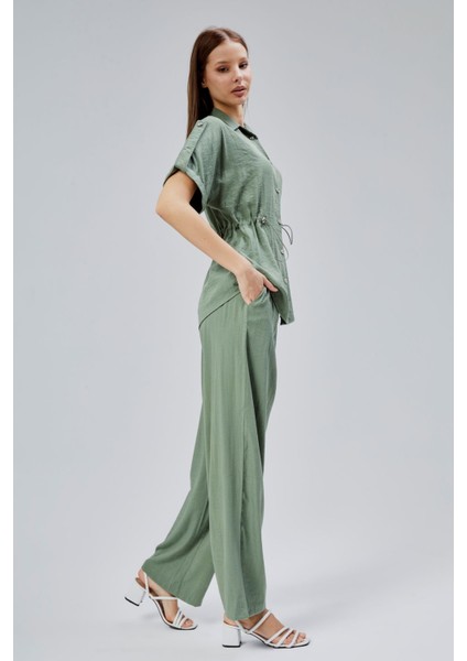 Haki Rahat Kesim Gömlek Pantolon Takım
