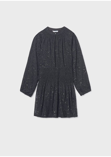 7909-56 Kız Çocuk Siyah Şifon Elbise