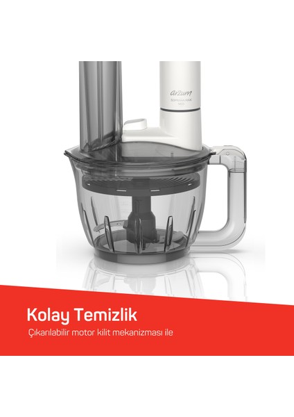 Çok Fonksiyonlu 1200W Çok Amaçlı Blender Seti Beyaz, Hızlı ve Kolay Kullanım