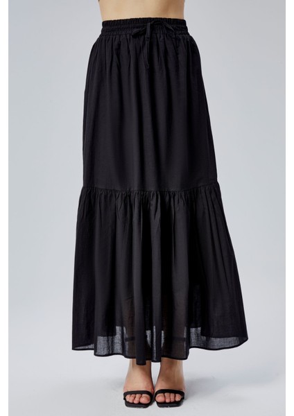 Siyah Regular Pamuklu Vual Etek