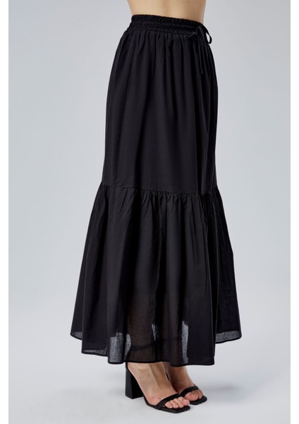 Siyah Regular Pamuklu Vual Etek
