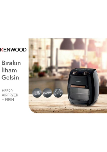 2000W, 11L Kapasiteli, Şık ve Kullanışlı Çok Fonksiyonlu Fırın Siyah Renk