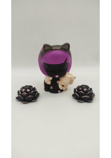 Mor Saçlı Kız Mini Saksı Set fiyatları