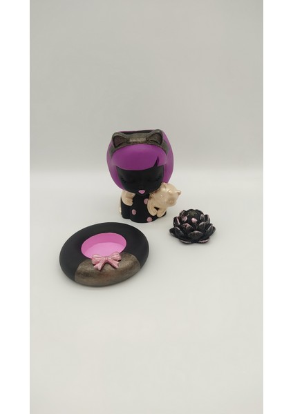 Mor Saçlı Kız Mini Saksı Set modelleri