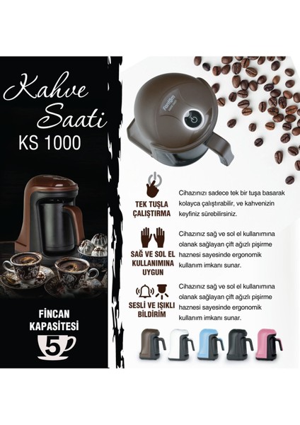 Şık Kahverengi Kahve Saati Ks 1000, Zarif Tasarım ve Kaliteli Işçilik fiyatları