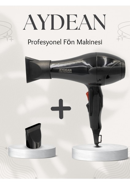 3500W Profesyonel Fön Makinesi, Almanya Yapımı, Şık Siyah Tasarım