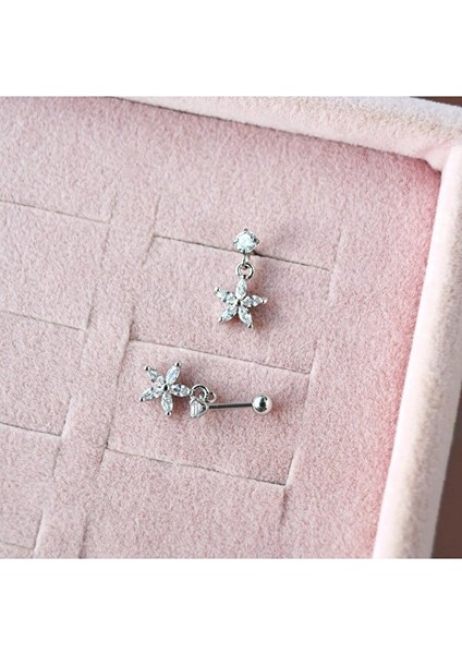 Çiçek Sallantılı Piercing Helix Kıkırdak Silver Renk