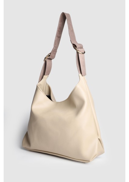 Lagraccio Paris Kadın Büyük Boy Salaş Omuz Çantası Vizon