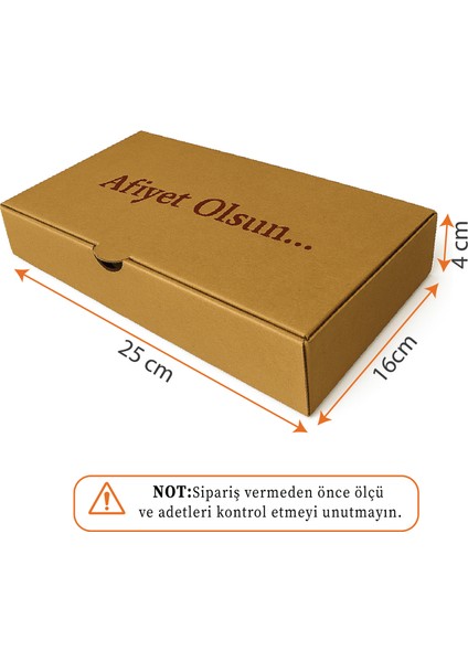 25X16X4 cm Karton Kraft Kutu |25 Adet| Kargo Gıda Kutusu Baskılı | Pide Tost Lahmacun fiyatları