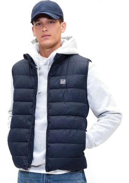 790584001 V-Frch Logo Ltwt Puffer Vest Erkek Yelek