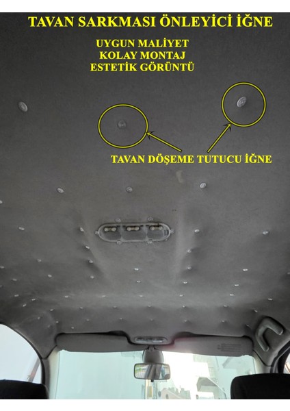 Araç Tavan Sarkmasına Son Tavan Tutucu Iğne Tavan Sarkma Önleyici Iğne 50 Adet