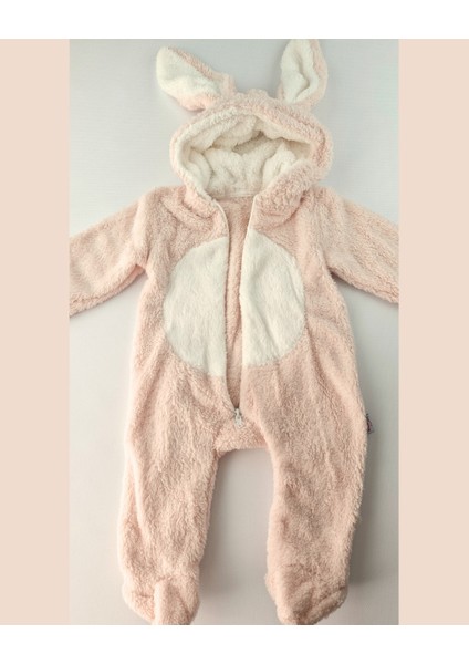 Tavşan Kulaklı Pembe Welsoft Bebek Tulum – Kapüşonlu Kışlık 0-12 Ay fiyatları
