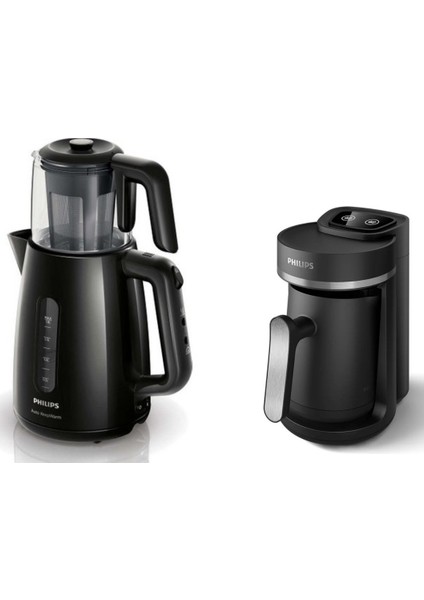 Siyah Çay ve Kahve Makinesi Seti, Şık ve Kullanışlı Ev Içi Tercihleri Için Ideal